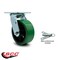 Service Caster 5 Inch Green Poly on Cast Iron Swivel Caster with Roller Bearing and Swivel Lock SCC-30CS520-PUR-GB-BSL - alternate 6